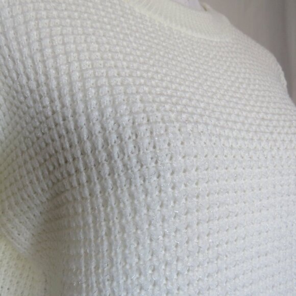 Time and Tru White OFF Cream Pullover Women’s Sweater M (8-10) - Picture 3 of 9